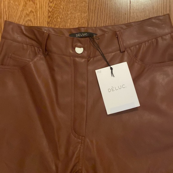 NWT DELUC Faux Leather Pants - Picture 2 of 2